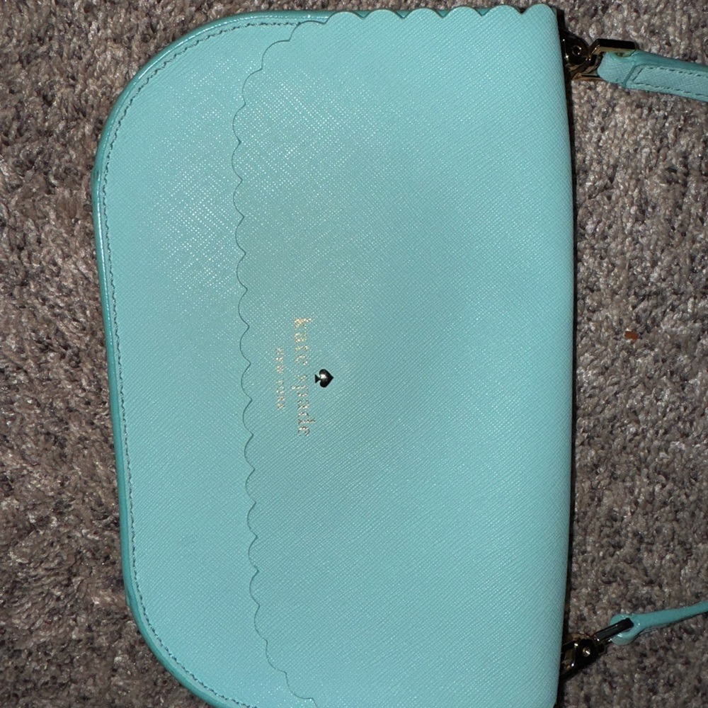 Kate Spade Cape Drive Jettie Scalloped Crossbody Bag Small Leather Turquoise - Picture 5 of 5